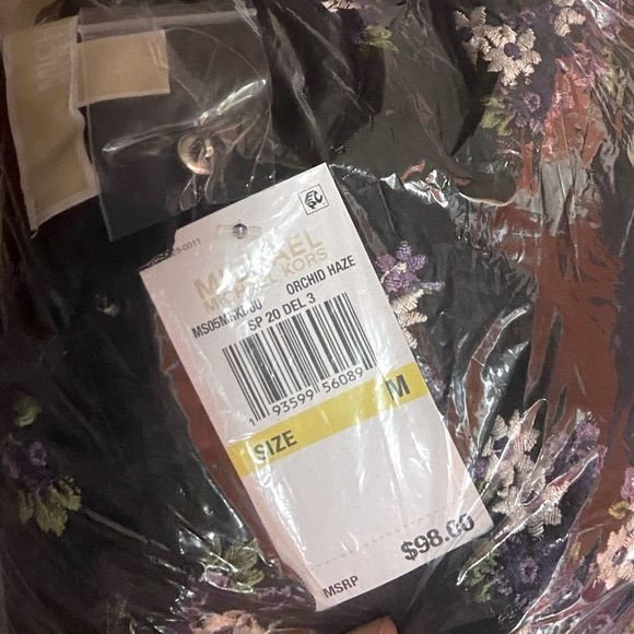 Michael Kors Black Floral Embroidered Short Sleeve Blouse Top Women Medium NEW - Picture 5 of 5